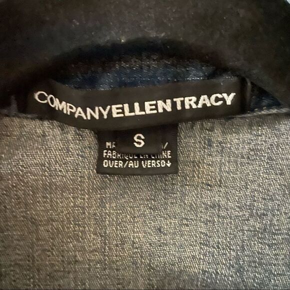 Company Ellen Tracy~Banded Collar Denim Jacket~ Button Front ~ size Small - Picture 6 of 9